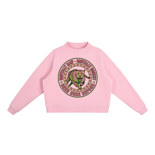 "Brutally Honest BHB" Fleece Mock-Neck Crew Sweatshirt